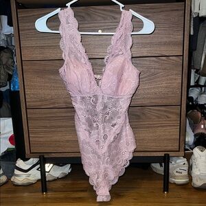 Haute Monde Pink Lace Bodysuit